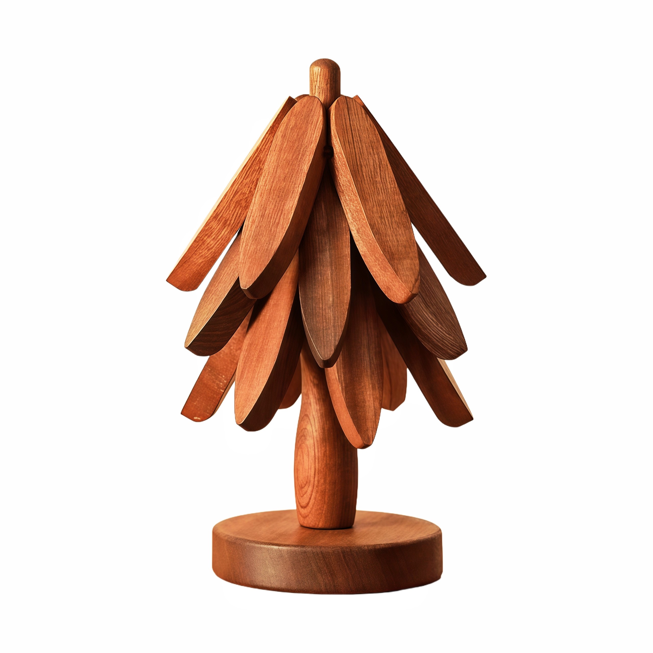 高级感圣诞树隔热垫餐桌摆件创意一棵树实木防烫锅垫折叠杯垫碗垫 - 图3