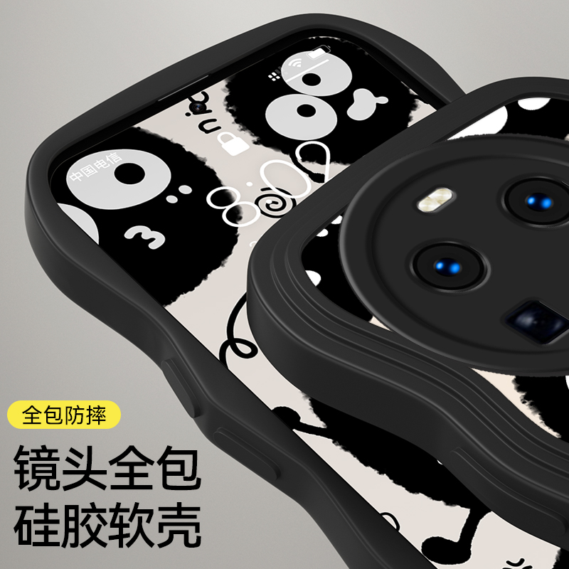 OPPO FindX6手机壳oppofindx6保护套PGFM10新品0pp0女款0ppa全包find x6防摔popo硅胶软外壳poop波浪边小煤球 - 图0