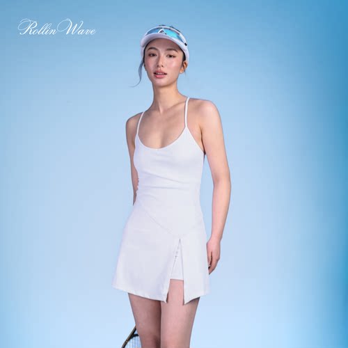 RW015｜莎拉波娃温网夺冠小白裙网球裙带胸垫带打底裤 - 图3