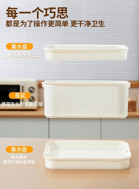 豆芽发芽盆水培蔬菜豌豆苗种植架无土栽培托猫草芽苗菜育苗盘托盘