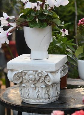 欧式罗马柱小柱头创意摆件底座庭院装饰阳台布景摄影道具婚庆摆设