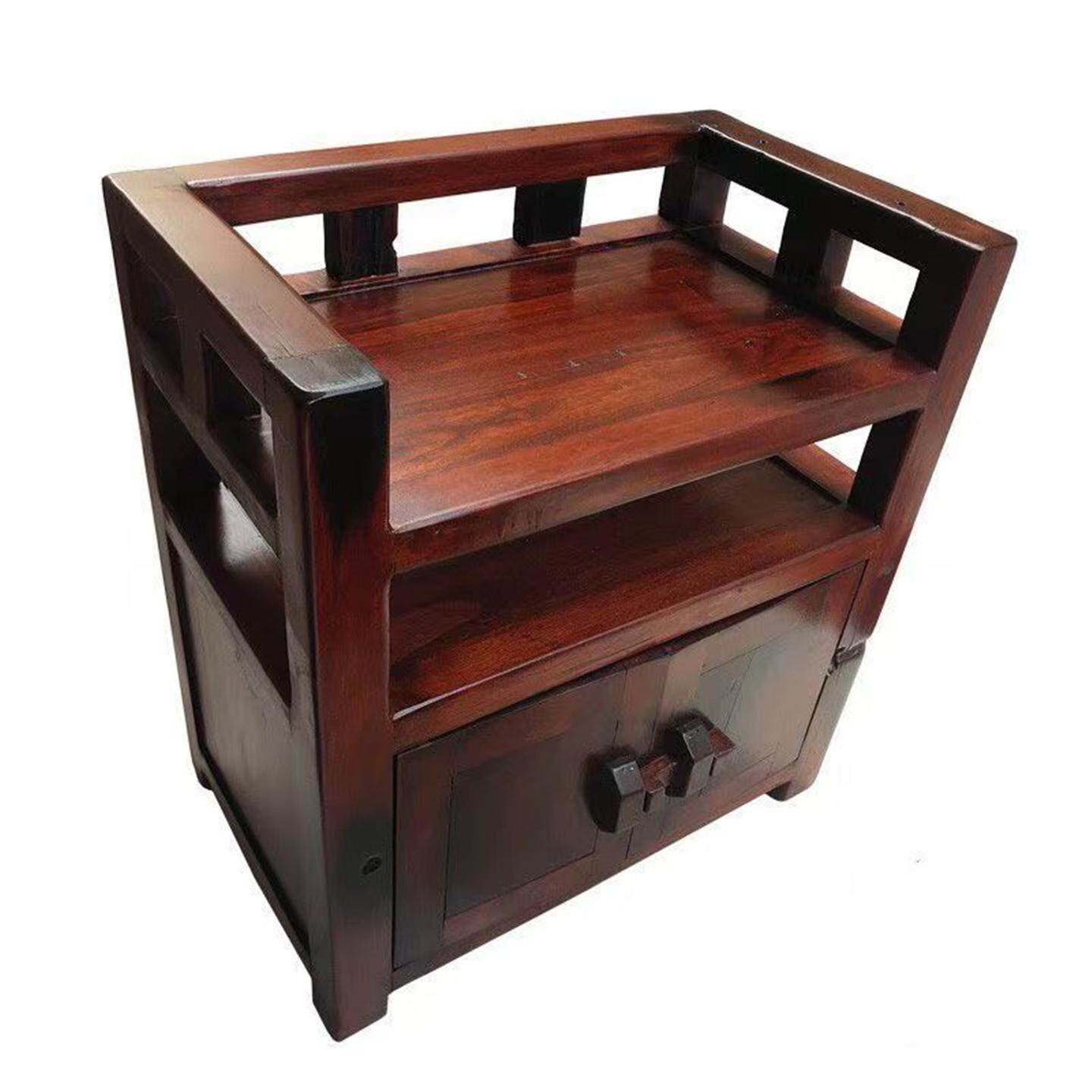 Solid wood sideboard, new Chinese style tea side cabinet, tea cabinet, corner table, storage cabinet, tea set storage rack, removable