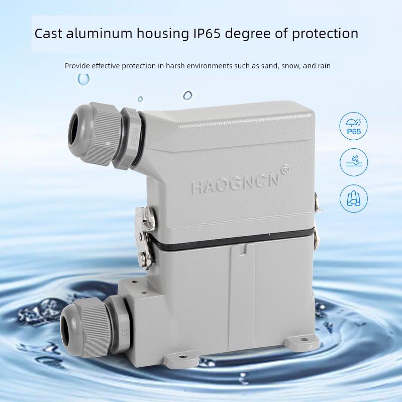 小型16A重型连接器矩形Hdc-Ha-10芯16芯32芯工业防水航空插头和插 - 图0