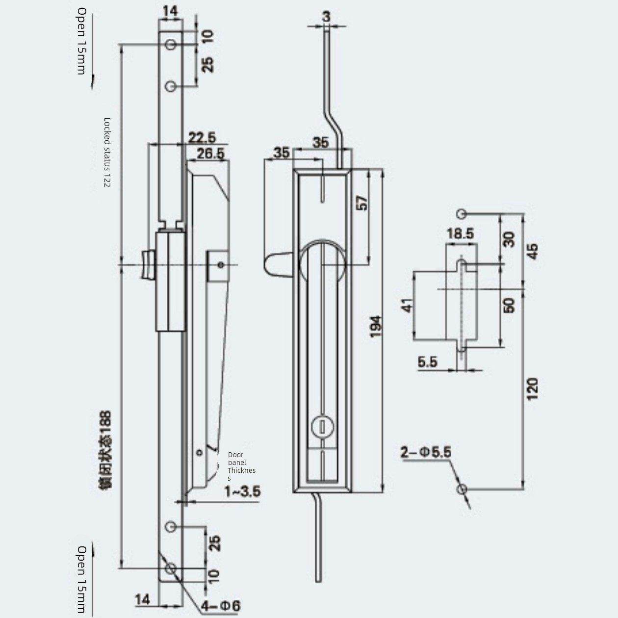 天地连杆锁MS829-2威图柜门锁锌合金控制柜门锁MS829配电箱机柜锁,淘宝优惠券,粉丝福利购,淘宝优惠卷
