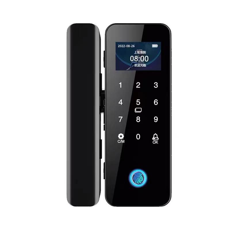 Glass door password lock fingerprint lock company office shop single door double door no opening with attendance access control lock