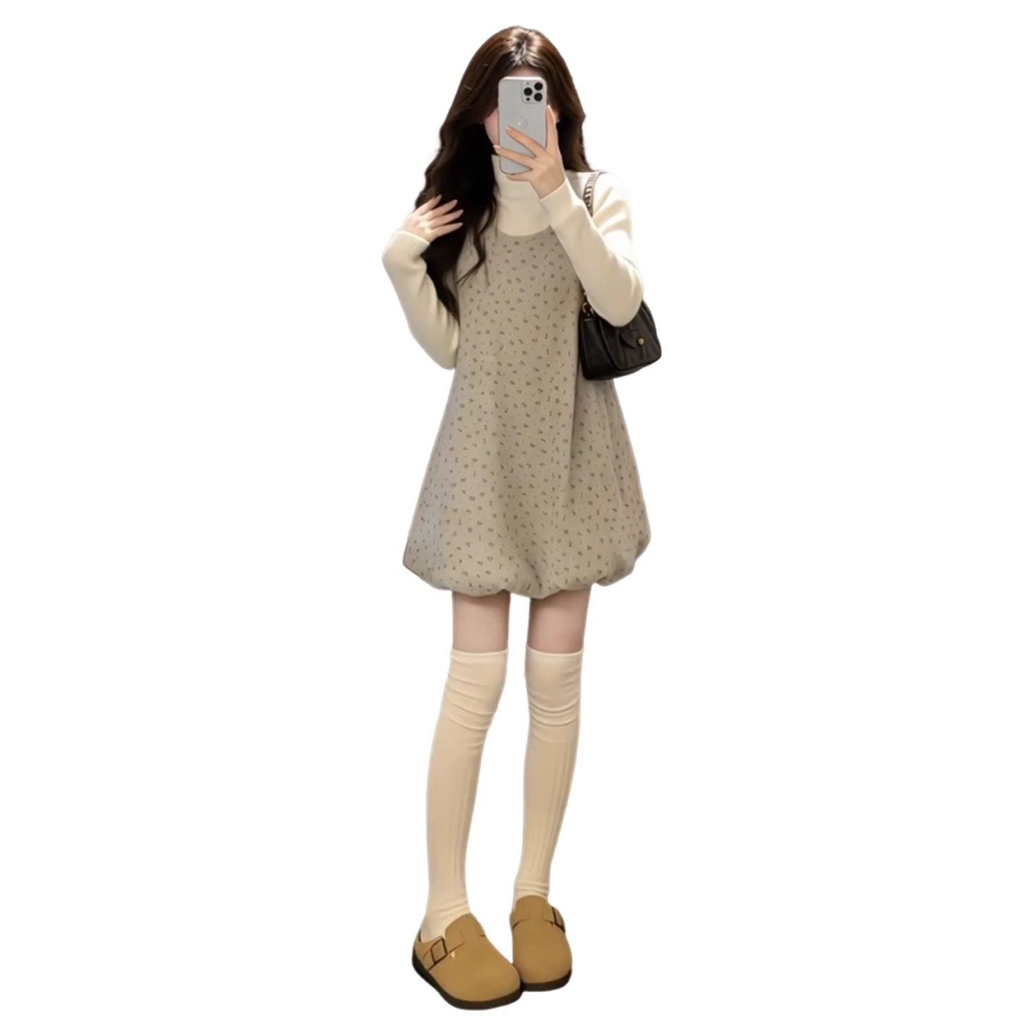 2026秋冬春碎花背心连衣裙子女巨好看韩系穿搭一整套叠穿花苞短裙,淘宝优惠券,粉丝福利购,淘宝优惠卷