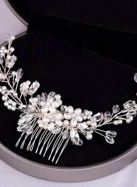 rendy Tiara Wedding Hair Comb Flower Bridal Hairpins Pearl R
