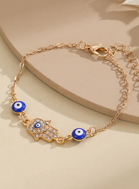 欧美热卖恶魔之眼镶钻手链女款