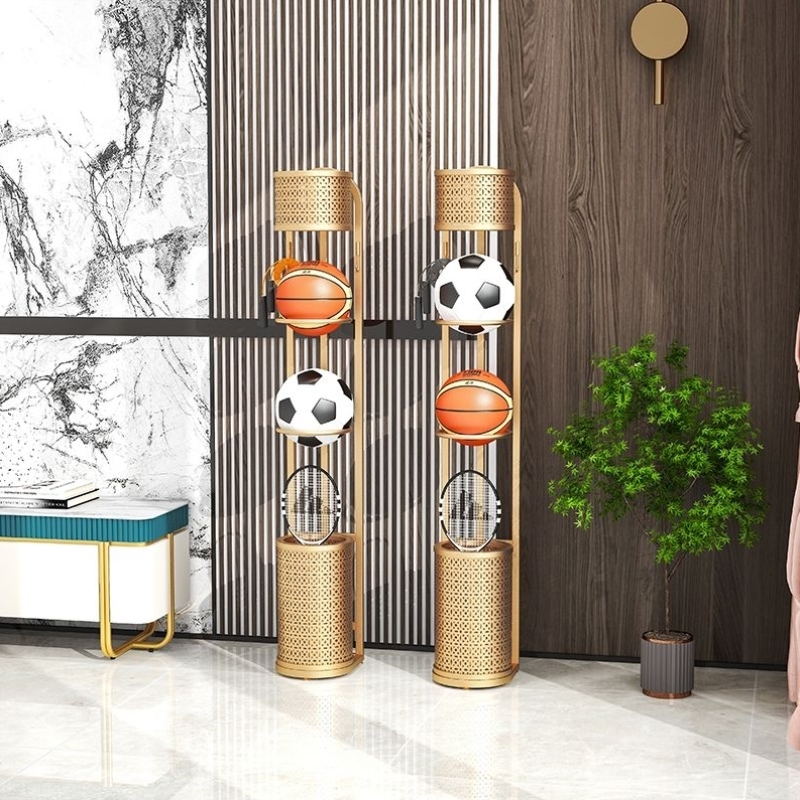 篮球收纳架落地多层球拍收纳筐家用室内儿童球类收纳神器运动器材 - 图0