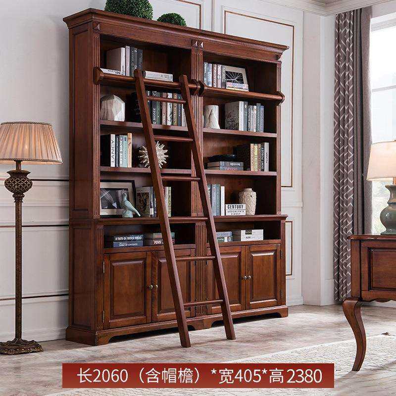 美式实木书柜组合靠墙简易置物架欧式书房书架储物柜展示整装书橱,淘宝优惠券,粉丝福利购,淘宝优惠卷