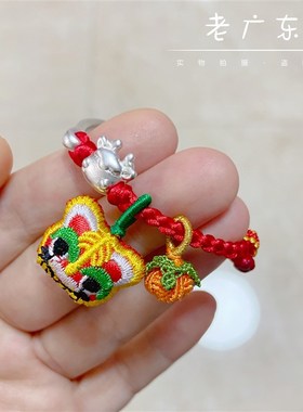 龙宝宝婴儿童成人编织银手镯半镯999纯银本命年红绳银手镯银手绳