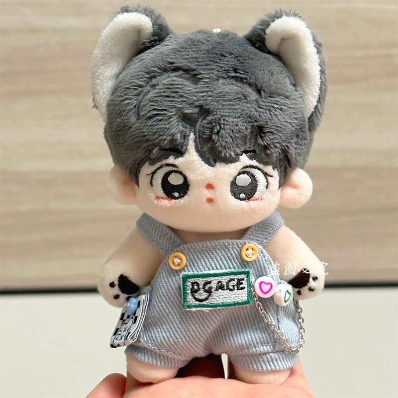 10cm娃衣e牛仔抱婴袋裤男娃套装爬爬服睡衣可爱棉花娃娃换装连身 - 图2