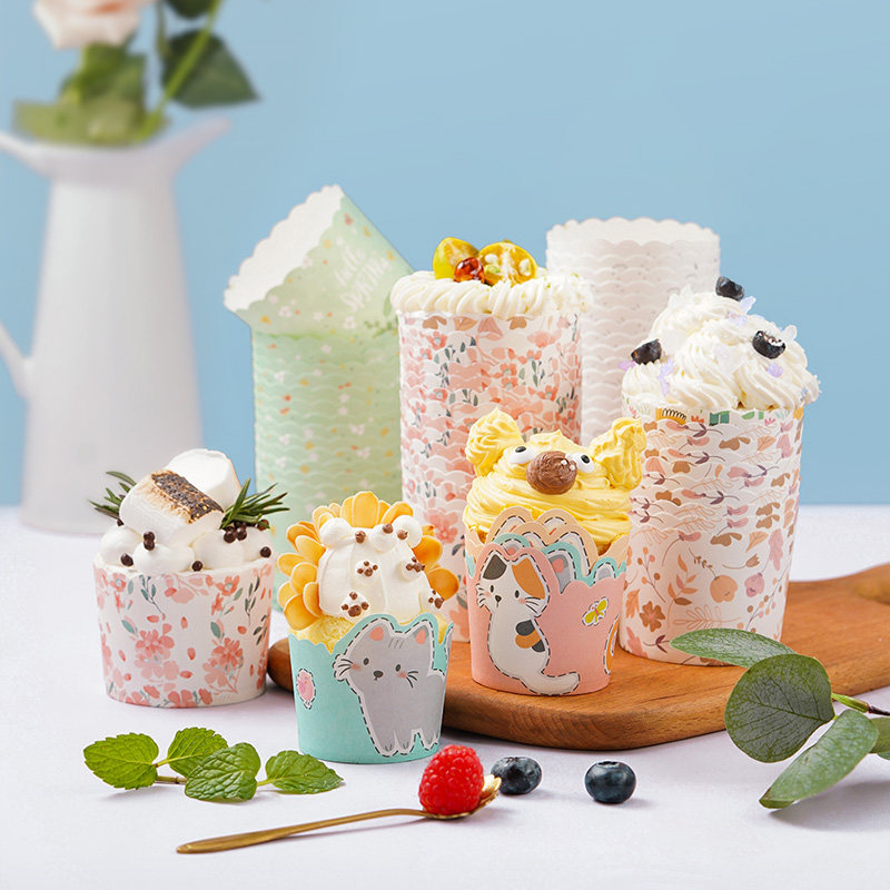 展艺猫咪纸杯蛋糕纸杯烤箱专用空气炸锅耐烤戚风纸托烘焙工具,淘宝优惠券,粉丝福利购,淘宝优惠卷