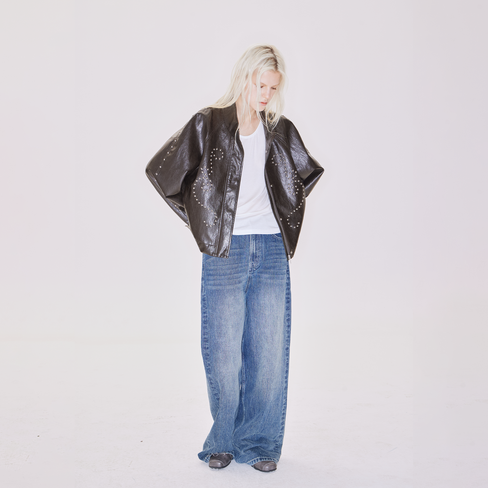 【新品】RURE机车风立领皮衣外套复古松弛感2025新款秋冬复古上衣,淘宝优惠券,粉丝福利购,淘宝优惠卷