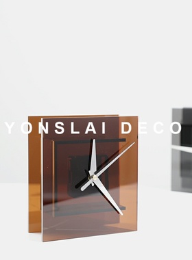 现代简约亚克力挂钟时钟摆件轻奢样板间博古架客厅玄关软装饰品