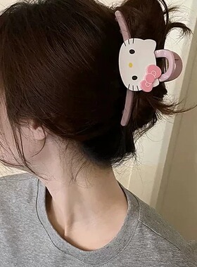 韩系可爱小猫鲨鱼夹百搭盘发