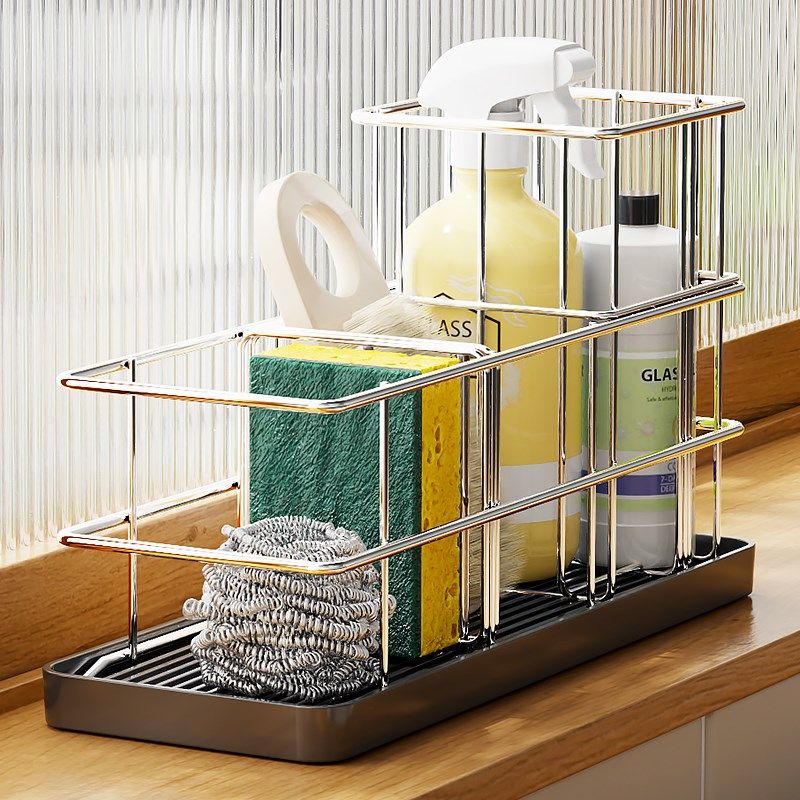 不锈钢厨房海绵架洗碗池篮置物架水槽沥水架毛巾洗碗布整理收纳架,淘宝优惠券,粉丝福利购,淘宝优惠卷