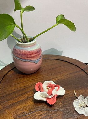 洛阳唐三彩陶瓷立体手工牡丹花冰箱贴香插茶宠文创礼物旅游纪念品