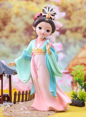创意少女心国潮古风四大美女摆件西施貂蝉手办汉服女孩女生日礼物