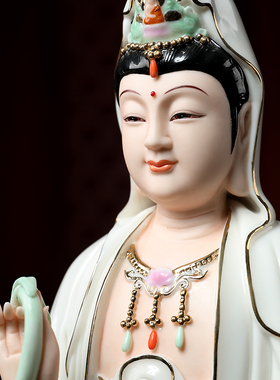 速发观瓷立菩渡海陶音莲萨佛像供奉家用南海观世音菩萨客厅