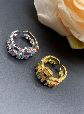 青岛中古 轻奢小众彩色个性气质款开口戒指时尚流行款戒指