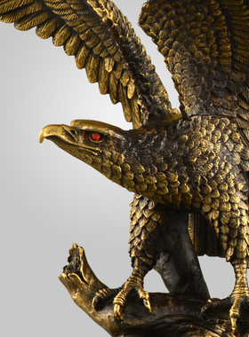 纯铜雄鹰大鹏展翅老鹰摆件大展宏图办公室开业礼品大展鸿图大铜鹰