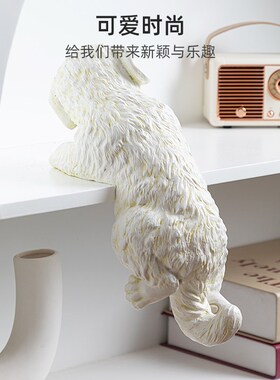 慧心巧聚感应发声摆件比熊狗儿童房客厅书柜桌面装饰入门玄关摆设