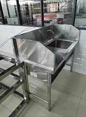 不锈钢杀鱼台池超市水果切配台台水槽带水池操作台鸡鸭宰杀台刨鱼