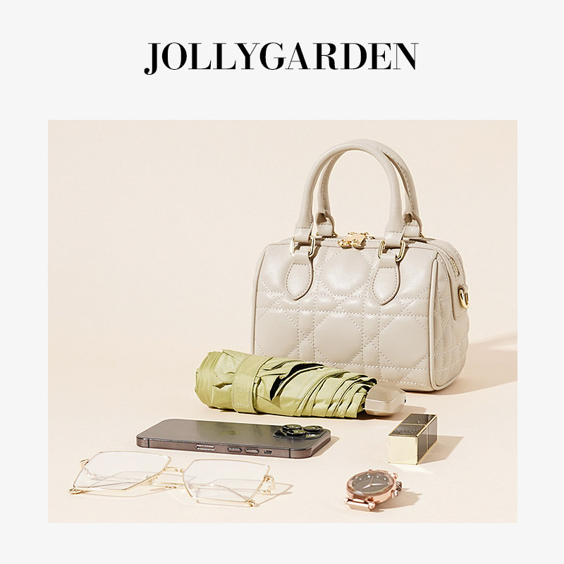 JOLLY GARDEN【星夜】新款时尚菱格小方包手提单肩斜挎保龄球包女,淘宝优惠券,粉丝福利购,淘宝优惠卷