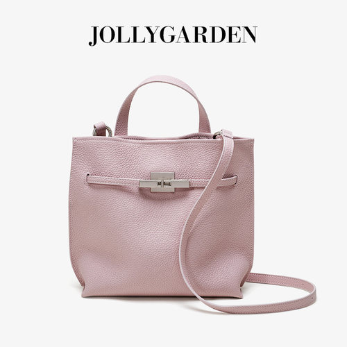 JOLLY GARDEN【轻野】新年礼物头层牛皮手提凯莉包单肩斜挎水桶包 - 图1
