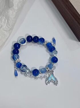 深海蓝鱼尾手链自带人鱼姬滤镜