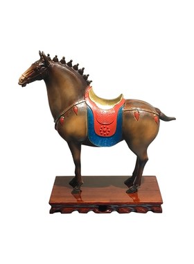 唐马桌面摆件办公室新中式客厅电视柜酒柜家居装饰品乔迁开业礼物