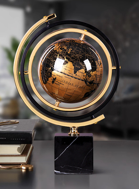 地球仪装饰摆件轻奢高档客厅饰品办D公室酒柜玄关桌面创意家居好