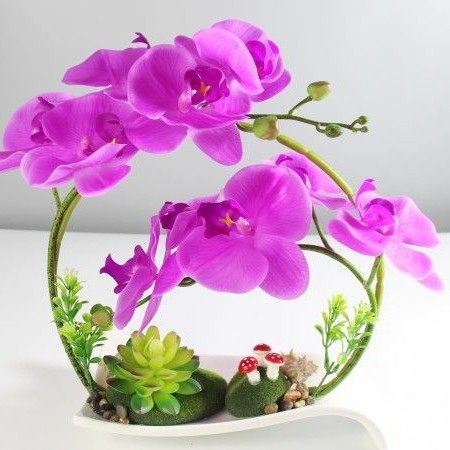 蝴蝶兰仿真花假花摆设客厅茶几电视柜高端轻奢Q家居装饰盆栽餐桌,淘宝优惠券,粉丝福利购,淘宝优惠卷