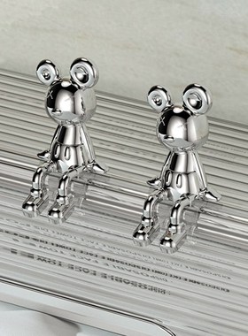 可爱卡通银色鼠小摆件创意办公室治愈系装饰品家居轻奢迷你小物件