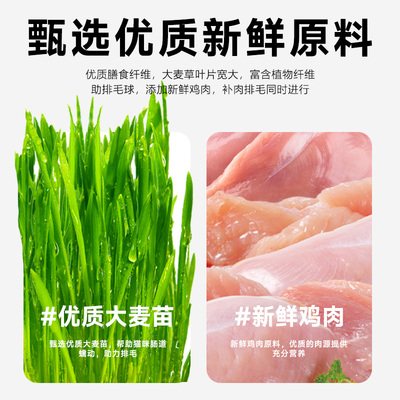 宠摇星冻干猫草鸡肉粒排毛