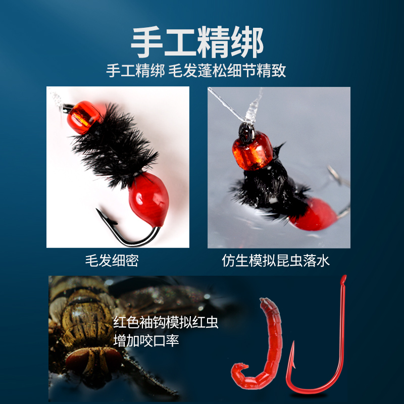 路亚飞蝇钩瓜子亮片钓组套装钓翘嘴白条马口专用淡水微物毒蚊假饵 - 图1