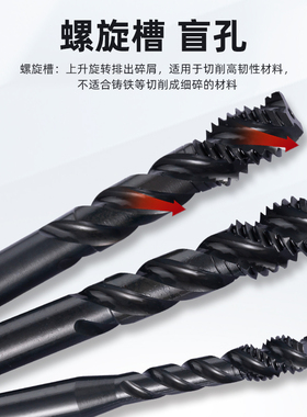 进口粉末高速网M3黑色不锈钢螺旋螺丝攻P20先端螺丝攻CPM黑色挤压