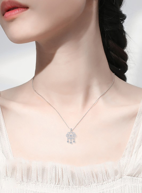 平安锁项链女999纯银轻奢小众设计配饰锁骨情人节送女友生日礼物