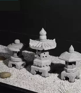 石雕日式石灯笼仿古中式庭院灯户外别墅草坪落地灯枯山水景观摆件