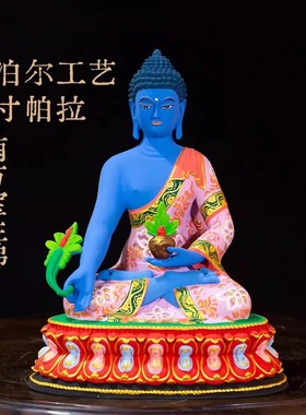 帕拉五方佛供奉摆件藏式铜像彩绘