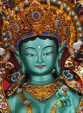 王师兄藏传绿度母尼泊尔工艺佛像