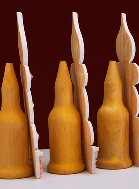 家用八供摆件白色实木彩绘