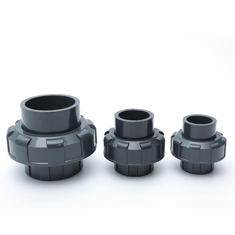 化工级公制活接头深灰色塑料油任UPVC灰色承插式粘接PVCU由令接头 - 图1