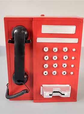 复古老式壁挂电话机模型酒吧咖啡厅怀旧墙壁装饰挂件拍照摄影道具