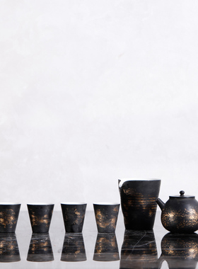 新中式复古陶瓷花瓶办公室茶室客厅茶具套装渡船人物组合装饰摆件