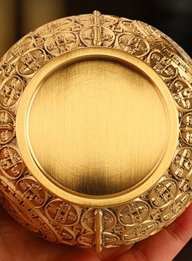 纯铜日进斗金铜钱缸聚财黄铜米缸招财进宝铜缸转运聚宝盆摆件铜碗