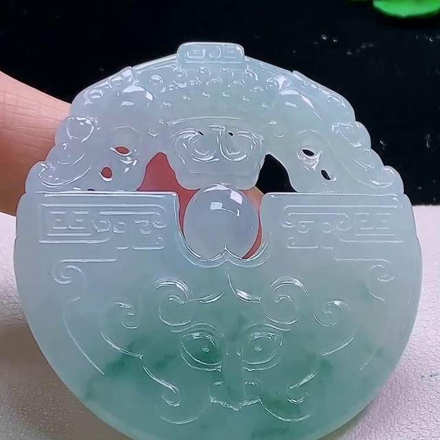 Myanmar Jadeite Double Dragon Jade Pendant Natural Jade A Product