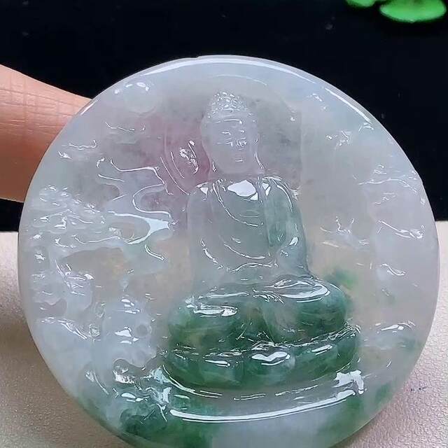 Myanmar Jadeite Great Sun Tathagata Jade Pendant Natural Jade