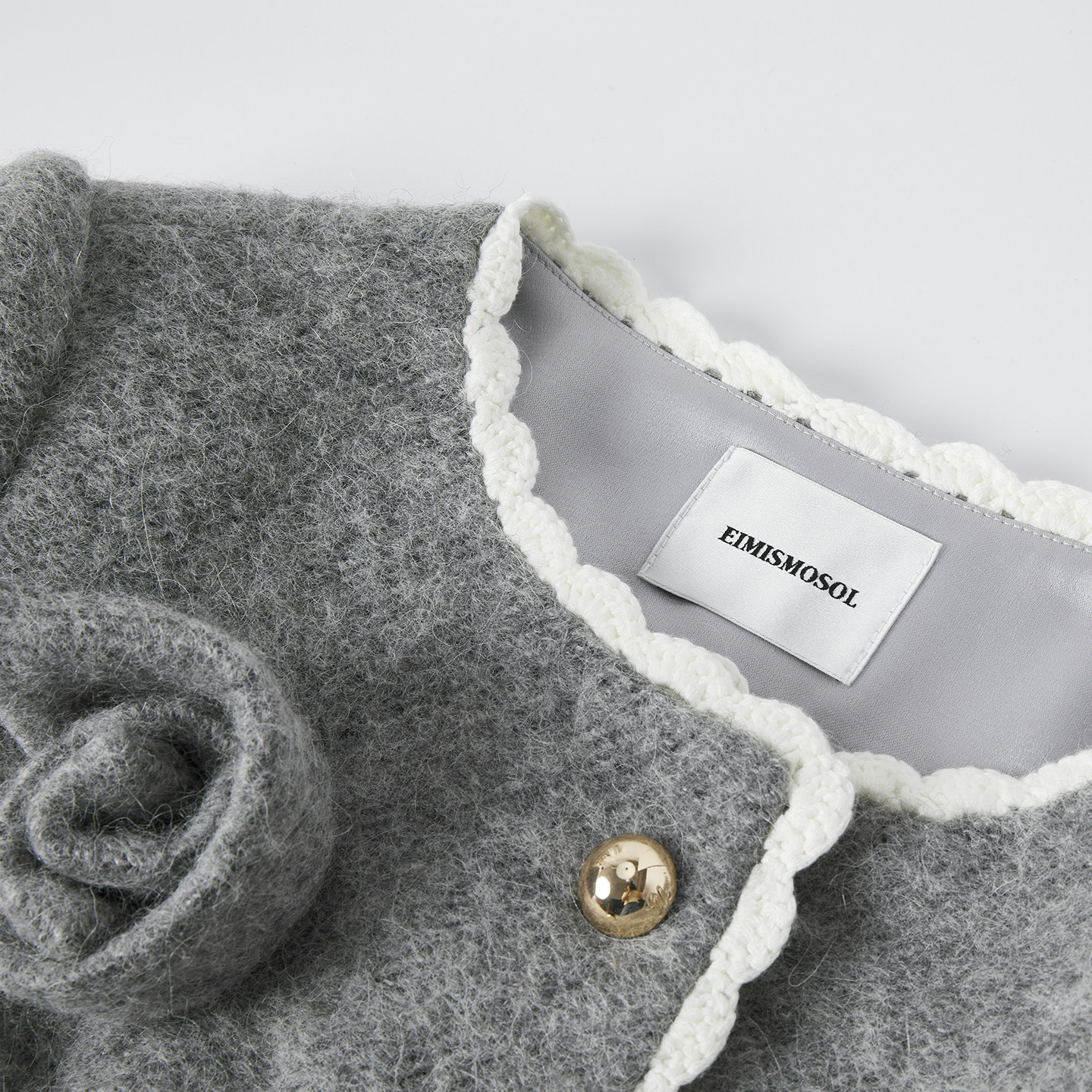 Eimismosol2026新款撞色粗花呢花边短外套女修身中长保暖上衣,淘宝优惠券,粉丝福利购,淘宝优惠卷